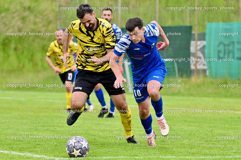 SV Wernberg vs. FC Faakersee | #18 Andreas Unterguggenberger FC Faakersee, #10 Dominik Popovic SV Wernberg, SV Wernberg vs. FC Faakersee, SV Wernberg vs. FC Faakersee am 01.06.2024 in Wernberg (Sportplatz Wernberg), Austria, (Photo by Bernd Stefan)