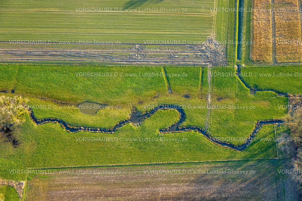 Hamm260204191 | Luftbild, Fluss Geithe Flussmäander, Wiesen und Felder, Uentrop, Hamm, Ruhrgebiet, Nordrhein-Westfalen, Deutschland