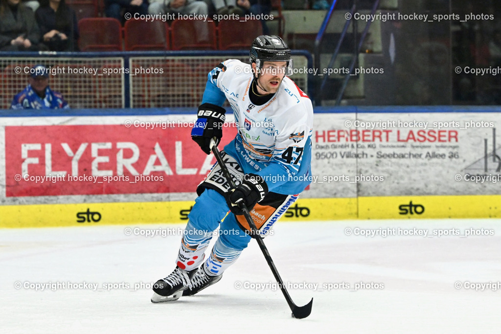 EC IDM WÄRMEPUMPEN VSV vs. Steinbach Black Wings Linz | #47 Logan Roe  Black Wings Linz, EC IDM WÄRMEPUMPEN VSV vs. Steinbach Black Wings Linz, EC IDM WÄRMEPUMPEN VSV vs. Steinbach Black Wings Linz am 04.03.2026 in Villach (Stadthalle Villach), Austria, (Photo by Bernd Stefan)