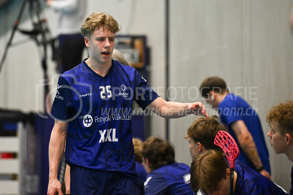Switzerland U19 vs Finland U19 - 3. February 2024 | Switzerland U19 vs Finland U19
U19 Men International Matches in Switzerland
GoEasy Arena, Siggenthal Station
Finland defender #25 Rasmus Nyström.
Credit: Markus Aeschimann | <a href="https://www.markus-aeschimann.ch">Sportfotografie Markus Aeschimann</a> | <a href="https://www.instagram.com/sportfotografie.aeschimann">@sportfotografie.aeschimann</a> - Realisiert mit Pictrs.com