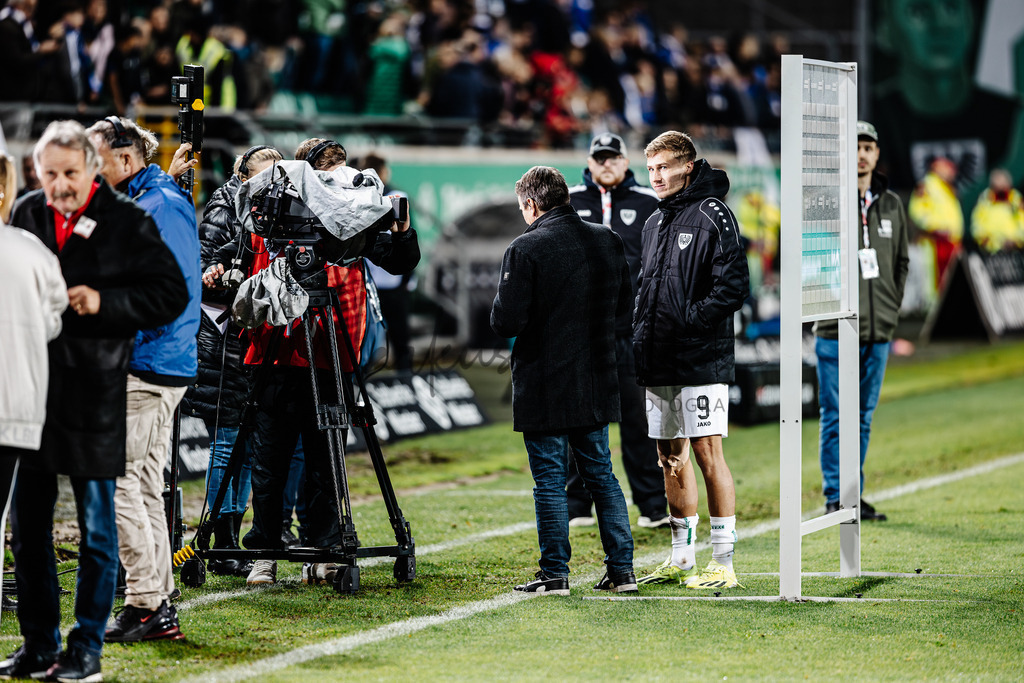 2. Bundesliga, Saison 2024/25, 7. Spieltag: SC Preußen Münster - FC Schalke 04 | Münster, 28.09.2024: 2. Bundesliga, 7. Spieltag, SC Preußen Münster gegen FC Schalke 04 im LVM-Preußenstadion in Münster. Foto: sportfotografie.ms | Markus Paletta - Realisiert mit Pictrs.com