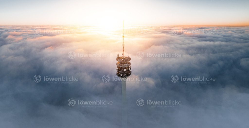 Funkturm bei Aufhausen im Nebelmeer | löwenblicke | shop
