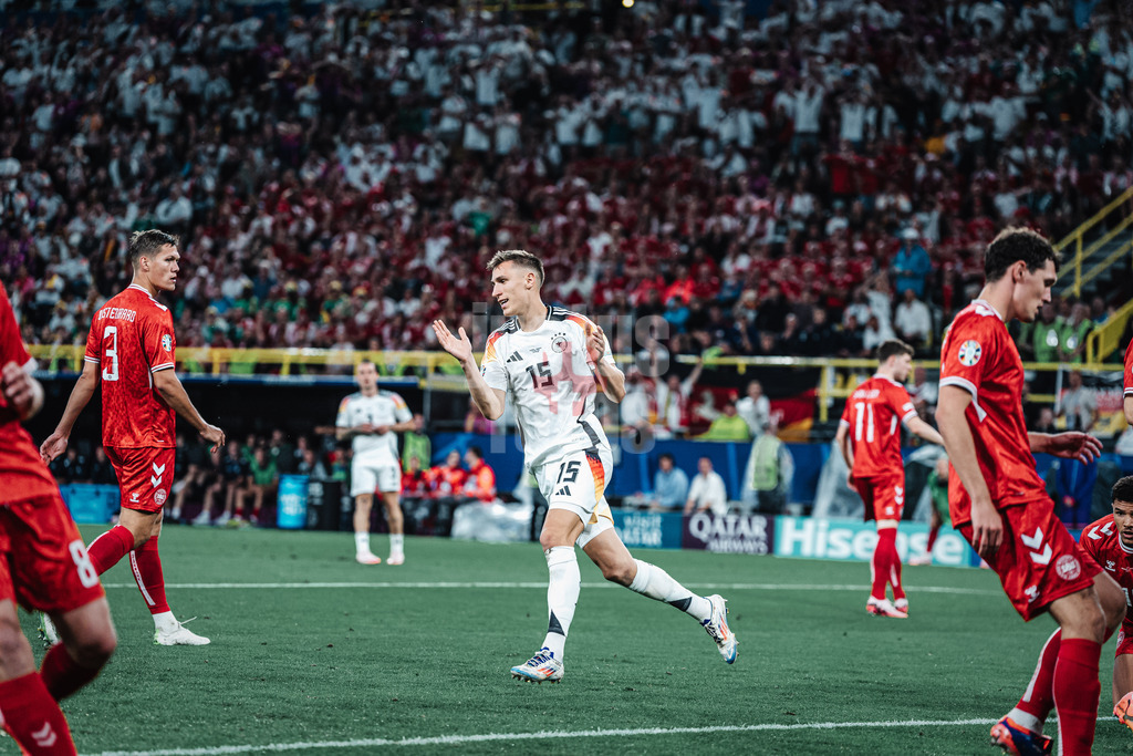 Fußball | Herren | UEFA-Fußball-Europameisterschaft 2024 | Achtelfinale | Deutschland vs. Dänemark | 29.06.2024 | Nico Schlotterbeck (#15, Deutschland)