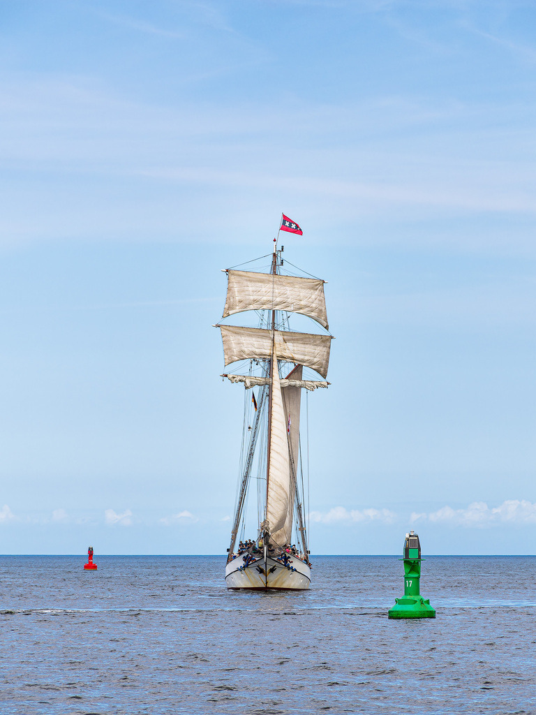 Segelschiffe auf der Ostsee während der Hanse Sail in Rostock | Segelschiffe auf der Ostsee während der Hanse Sail in Rostock.