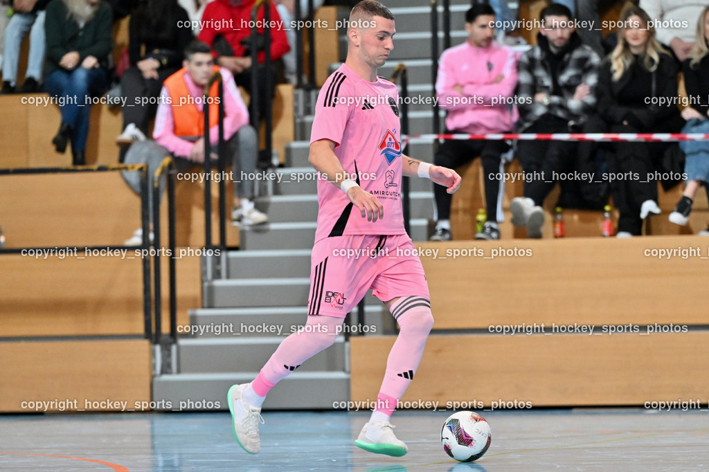 Carinthia Flamengo Futsal Club vs. Futsal Klagenfurt | #24 Zoran Vukovic Carinthia Flamengo, Carinthia Flamengo Futsal Club vs. Futsal Klagenfurt, Carinthia Flamengo Futsal Club vs. Futsal Klagenfurt am 01.12.2024 in Klagenfurt (Ballspielhalle Viktring), Austria, (Photo by Bernd Stefan)