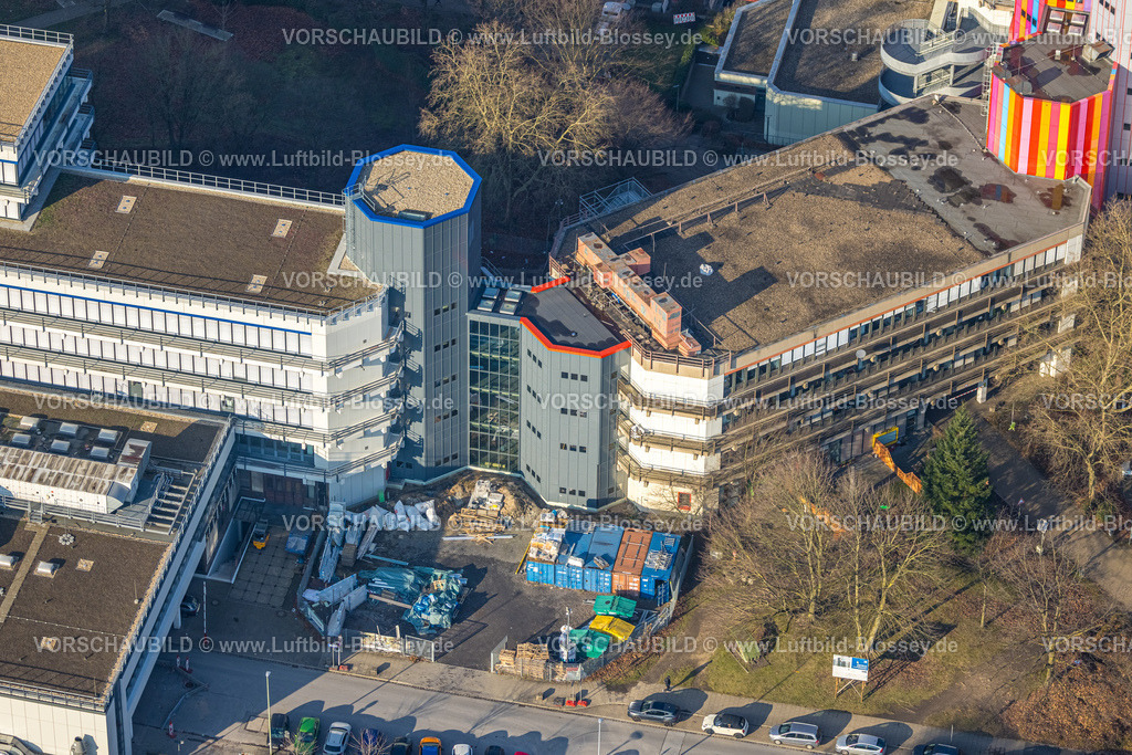 Essen260100985 | Luftbild, Gebäude R13 mit Baustelle, Universität Duisburg-Essen Campus Essen, Nordviertel, Essen, Ruhrgebiet, Nordrhein-Westfalen, Deutschland