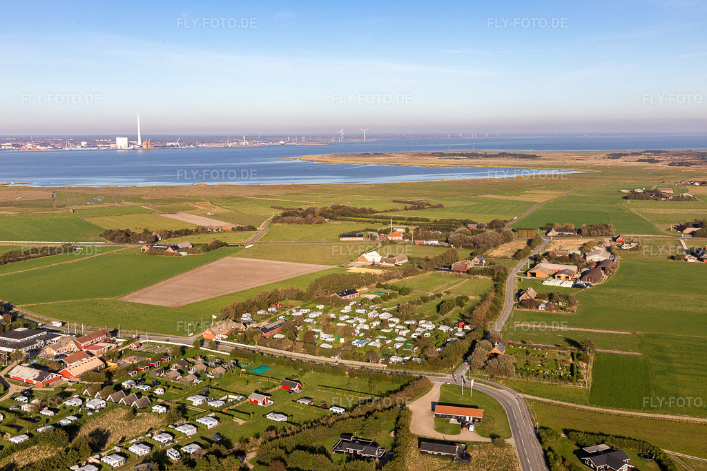 Luftbild: Rindby Camping in Fanø im Bundesland Syddanmark in Dänemark. Foto: IMG_118724.jpg vom 21.09.2019 durch Werner Riehm/FLY-FOTO.de