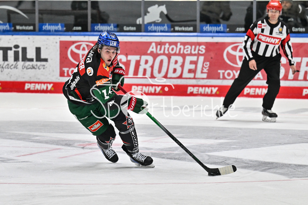 Augsburger Panther - Schwenninger Wild Wings | am Puck D. J. BUSDEKER (Augsburger Panther #14) / Freisteller / Einzelfoto / DEL: Augsburger Panther - Schwenninger Wild Wings, Curt Frenzel Stadion am 24.01.2025