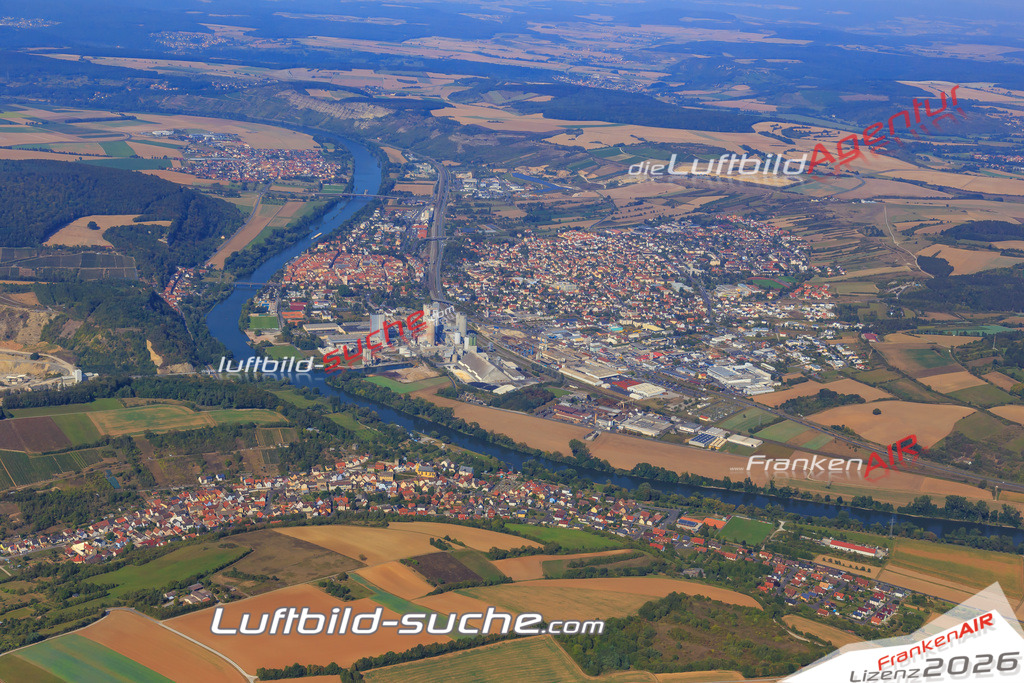 Luftbild von  Karlstadt - Luftaufnahme wurde 2016 von https://frankenair.de mittels Flugzeug (keine Drohne) erstellt - die Geschenkidee