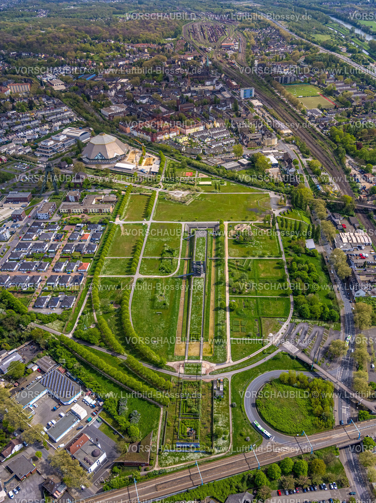 Oberhausen240401801 | Luftbild, Olga Park Grünanlage mit Aussichtsturm, Osterfeld, Oberhausen, Ruhrgebiet, Nordrhein-Westfalen, Deutschland
