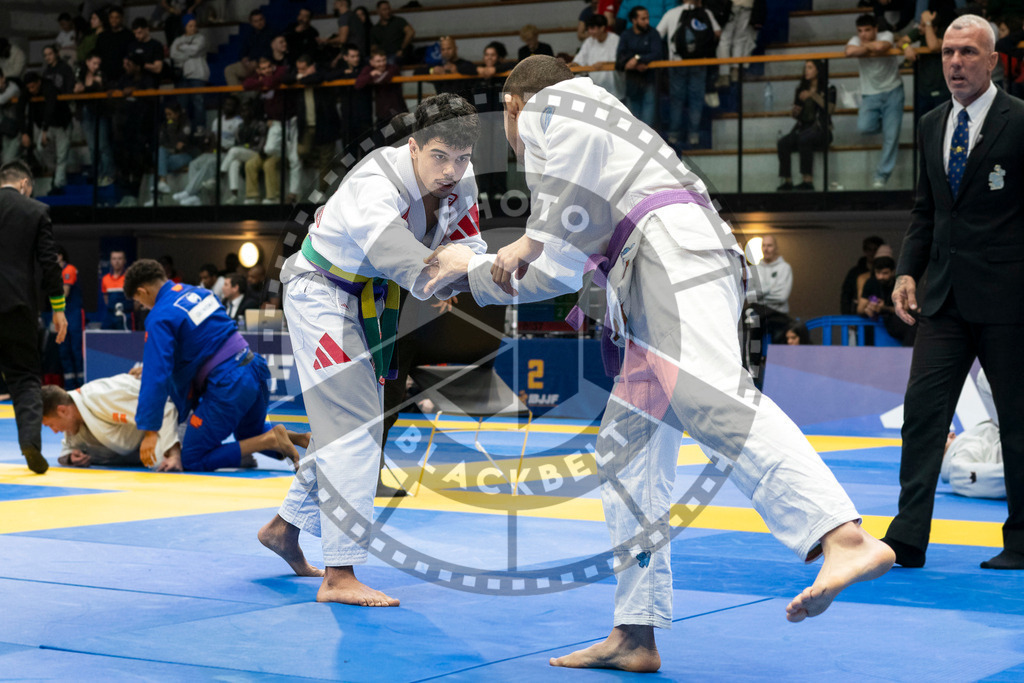 20240123PBB02091 | Fighters compete during the second day of the IBJJF European Championship in Paris, France, on January 23, 2024.