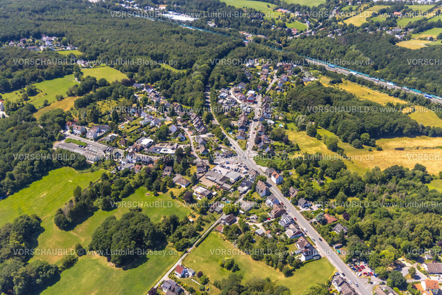 Gevelsberg230709197 | Luftbild, Straßenkreuzung Schliepersbruch, Haßlinghauser Straße Gevelsberger Straße und Uellendahl, Haßlinghausen, Sprockhövel, Ruhrgebiet, Nordrhein-Westfalen, Deutschland