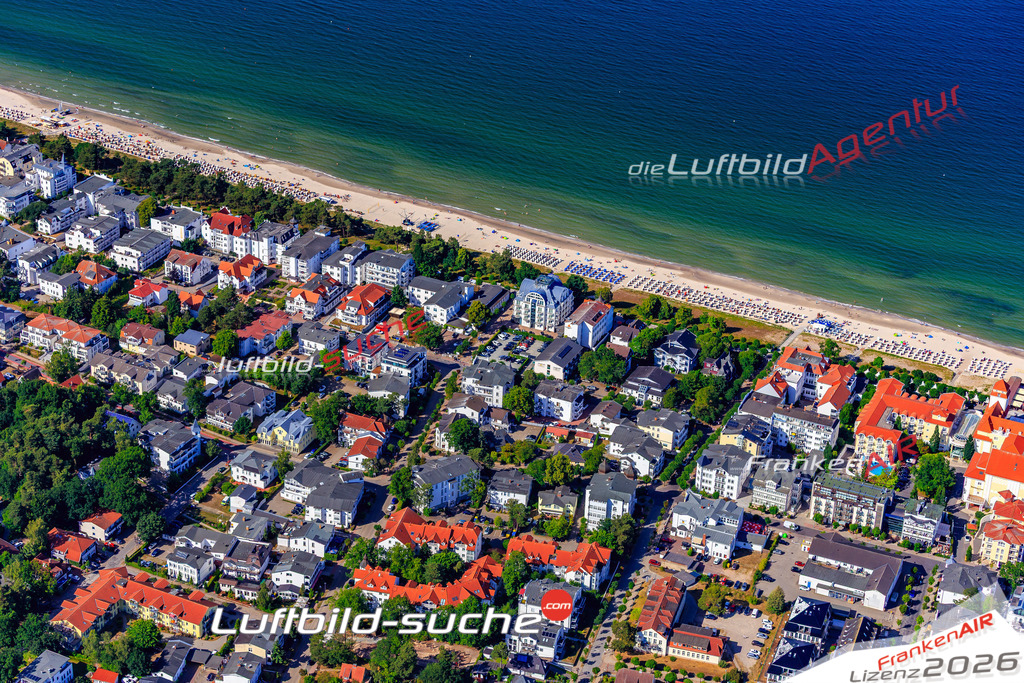Das Luftbild der Stadt Binz wurde 2018 vom Flugzeug heraus erstellt (keine Drohne) Aufnahmehöhe ca.400 Meter- hohe Auflösung für beste Druck-Qualität