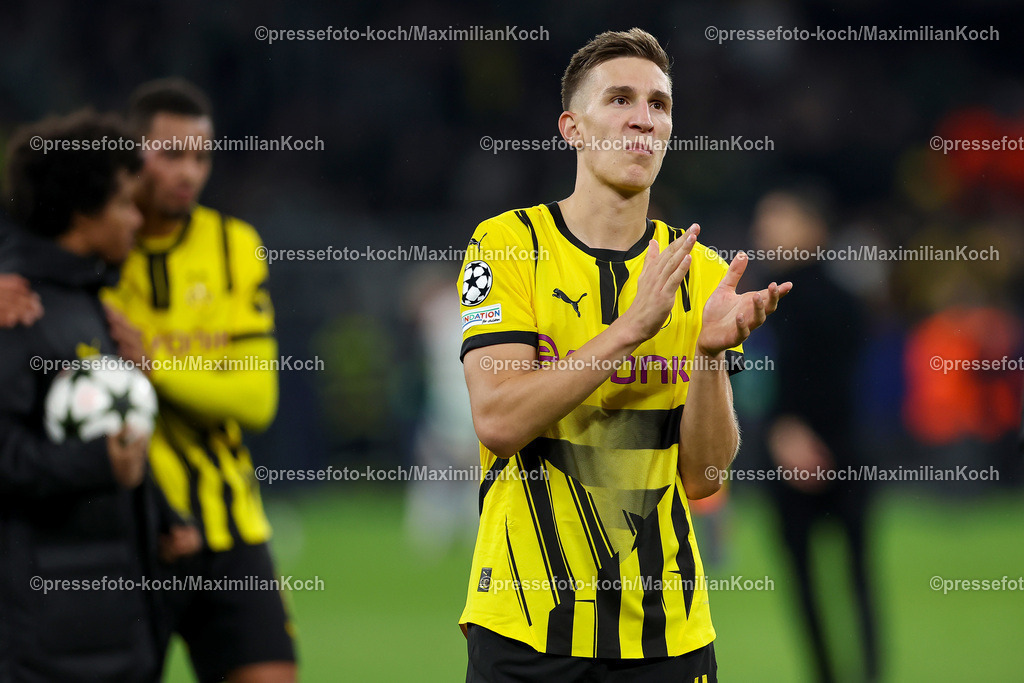 BVB01102402261 | 01.10.2024, Fußball, UEFA Champions League, Borussia Dortmund - Celtic Glasgow, 2. Spieltag, Signal Iduna Park, Saison 2024 2025: Nico Schlotterbeck (BVB #4)