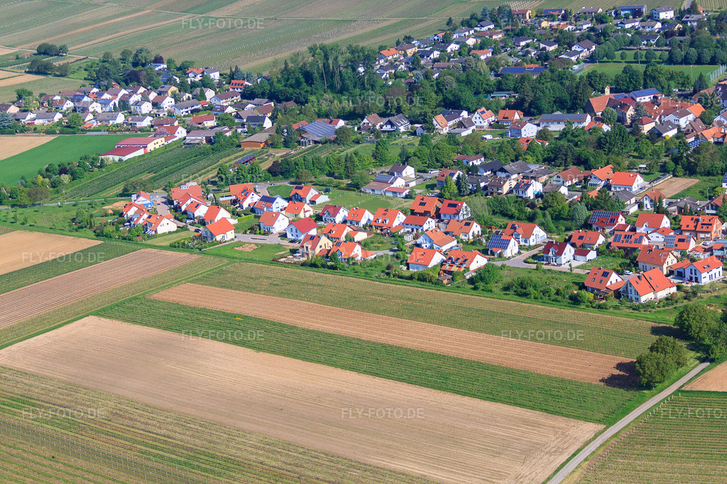 Luftbild: Neubaugebiet Im Erbsenfeld im Ortsteil Mörzheim in Landau im Bundesland Rheinland-Pfalz in Deutschland. Foto: IMG_27117.jpg vom 23.05.2010 durch Werner Riehm/FLY-FOTO.de