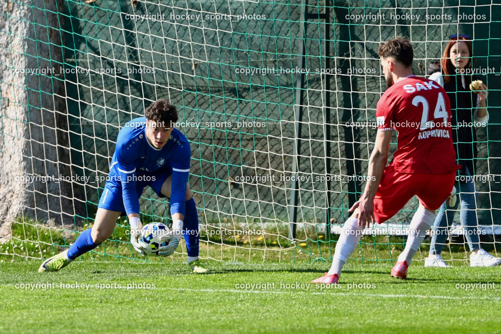 SV Donau Klagenfurt vs. SAK | #24 Jovan Koprivica SAK, #1 David Armin Holzer SV Donau,  SV Donau Klagenfurt vs. SAK, SV Donau Klagenfurt vs. SAK am 11.04.2026 in Klagenfurt (Sportplat Donau ), Austria, (Photo by Bernd Stefan)