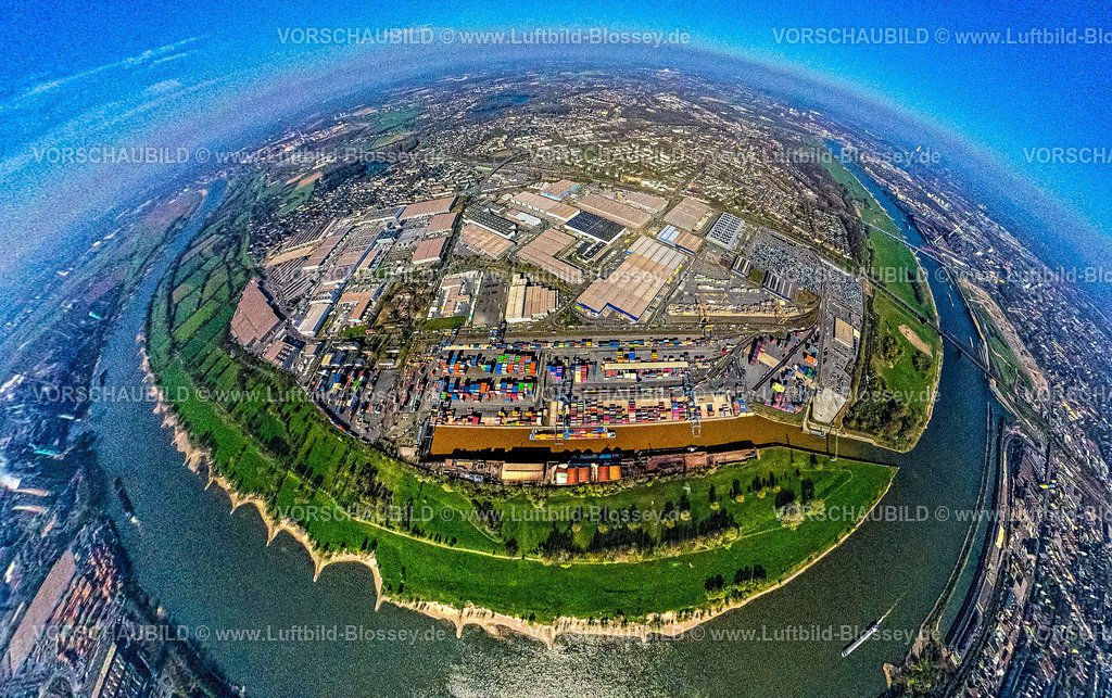 Duisburg250490013Logport1Rheinhausen | Luftbild, duisport Hafen, logport I Rheinhausen, logport 1, Containerhafen, Duisburg Hafen D3T Duisburg Trimodal Terminal, AutomobilLogistik, Erdkugel, Fisheye Aufnahme, Fischaugen Aufnahme, 360 Grad Aufnahme, tiny world, little planet, fisheye Bild, Hüttenheim, Duisburg, Ruhrgebiet, Nordrhein-Westfalen, Deutschland