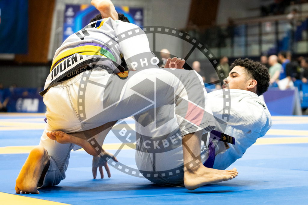 20240123PBB00160 | Fighters compete during the second day of the IBJJF European Championship in Paris, France, on January 23, 2024.