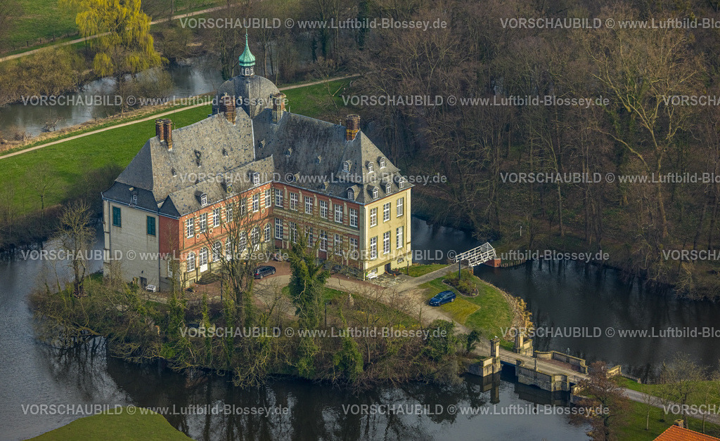 Lippetal240307245 | Luftbild, Renaissanceschloss Wasserschloss Hovestadt mit Barockgarten, Ortsteil Hovestadt, Lippetal, Herzfeld, Nordrhein-Westfalen, Deutschland