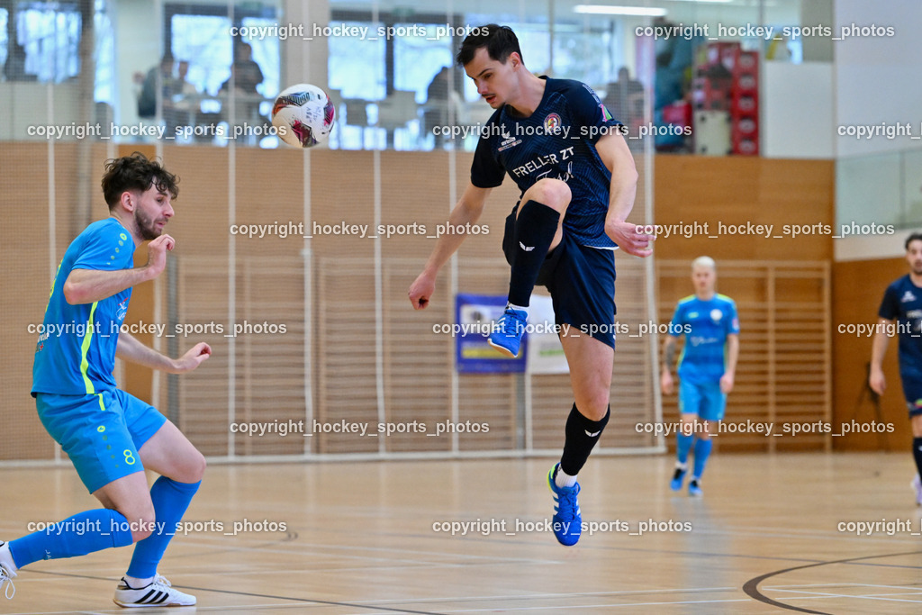 LPSV-Kärnten vs. FUTSAL versli.at Klagenfurt | #8 Marko Bjelcevic versli.at Klagenfurt, #6 Advan Pozderac LPSV-Kärnten, LPSV-Kärnten vs. FUTSAL versli.at Klagenfurt, LPSV-Kärnten vs. FUTSAL versli.at Klagenfurt am 01.02.2026 in Villach (Ballspielhalle St. Martin), Austria, (Photo by Bernd Stefan)