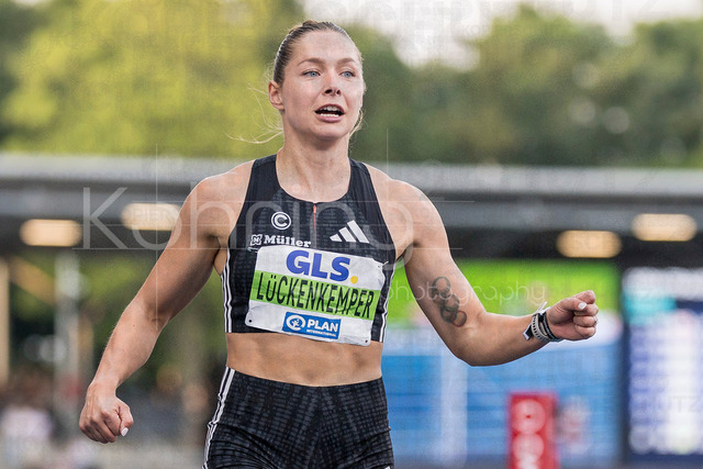 Deutsche Leichtathletik-Meisterschaften; Bochum-Wattenscheid, 25.07.2026 | Gina Lückenkemper (SCC Berlin), 100m Finale; Deutsche Leichtathletik-Meisterschaften am 25.07.2026 im Lorheide-Stadion, Bochum-Wattenscheid (Nordrhein-Westfalen).