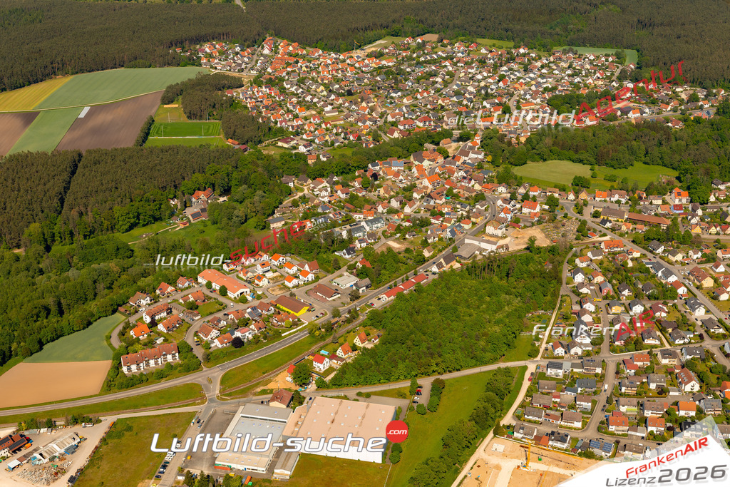 Das Luftbild zeigt : Eckersmühlen Roth - Die Luftaufnahme wurde 2024 vom UL-Flugzeug aus erstellt ( keine Drohne ) - Hochauflösende Luftaufnahme - Für grossformatige Ausdrucke geeignet. Die Geschenkidee !Mit Lizenz und Bildrechte bestellbar