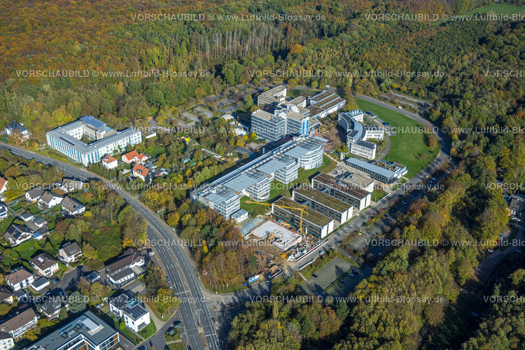 Hagen221016382 | Luftbild, FernUniversität Hagen, Fleyer Wald in Herbstfarben, Hochschulviertel, Hagen, Ruhrgebiet, Nordrhein-Westfalen, Deutschland