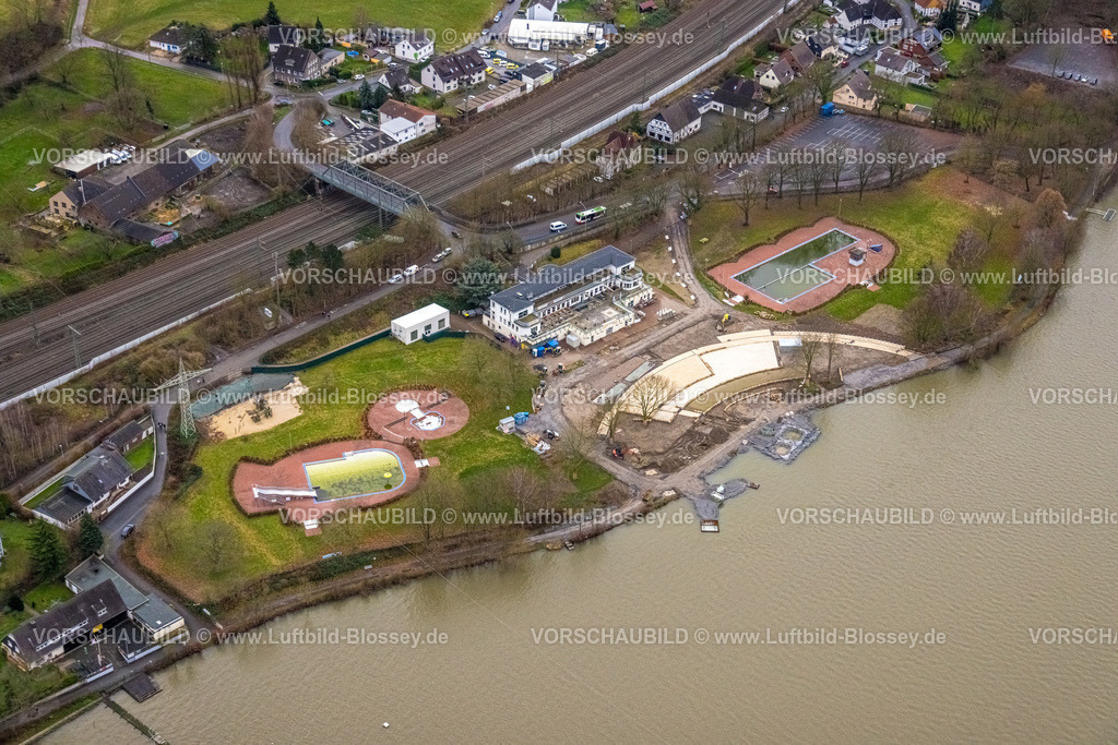 Hagen231201597Hengsteysee | Luftbild, Ruhrhochwasser, Weihnachtshochwasser 2023, starke Regenfälle,  Boele, Hagen, Ruhrgebiet, Nordrhein-Westfalen, Deutschland