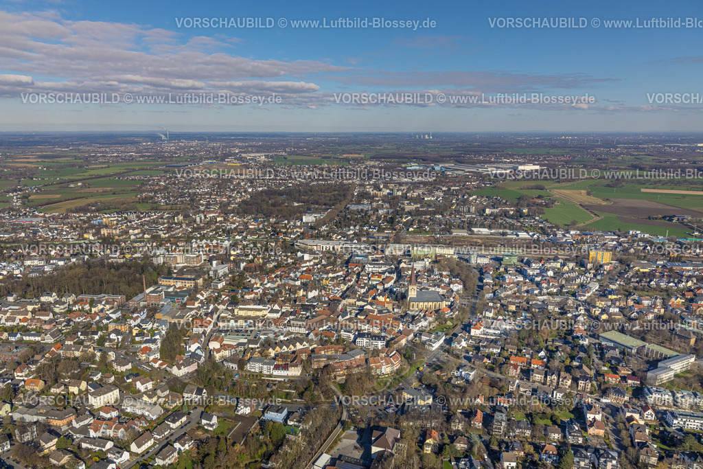 Unna230213405 | Luftbild, City Ortsansicht mit evang. Stadtkirche in der Altstadt, Unna, Ruhrgebiet, Nordrhein-Westfalen, Deutschland