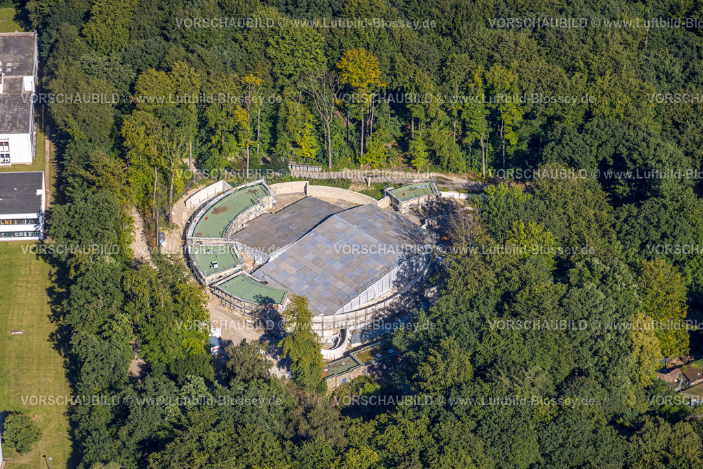 Dortmund240804028 | Luftbild, Dortmunder Zoo, Baustelle mit Neubau Robbenanlage, Rombergpark-Lücklemberg, Dortmund, Ruhrgebiet, Nordrhein-Westfalen, Deutschland