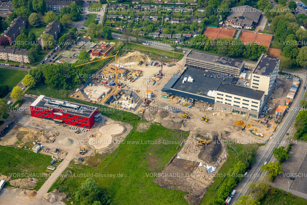 Herne240500233 | Luftbild, Baustelle mit Neubau Kaiserquartier, auch Quartier Kaiserstraße, zwischen Forellstraße und Lackmanns Hof, Kindertagesstätte Lackmanns Hof, Baukau, Herne, Ruhrgebiet, Nordrhein-Westfalen, Deutschland