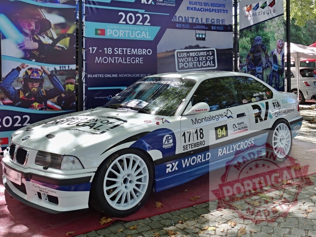 BMW E36 rallycross car promoting World RX of Portugal | BMW E36 rallycross car showcased at the Lusorecursos World RX of Portugal event - Realized with Pictrs.com