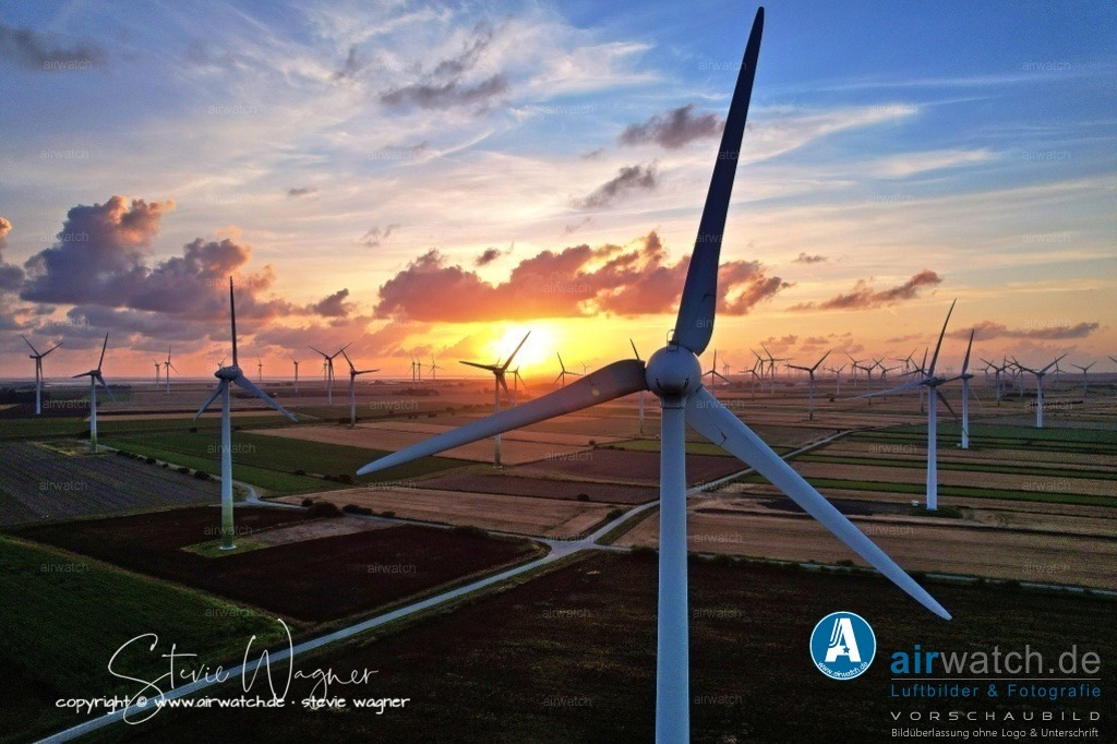 Windpark Breklumer-Koog | Luftbild, Windenergieanlagen, Enercon, Windpark Breklumer Koog