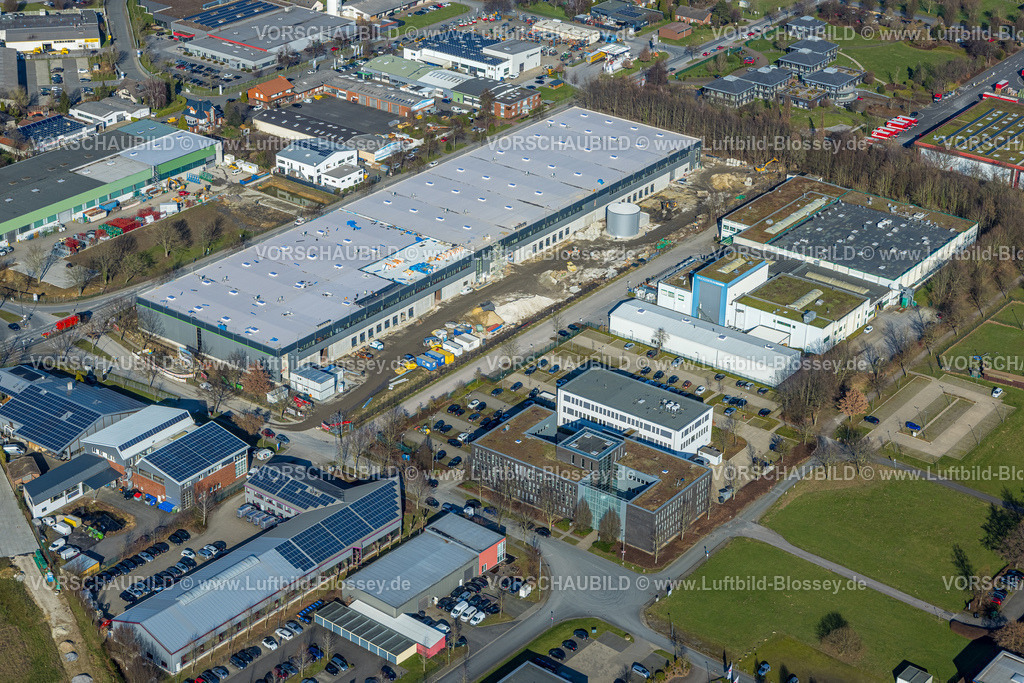 Hamm230216300 | Luftbild, Gewerbegebiet Rhynern mit WA Mediengruppe Druckhaus, Druckzentrum Hamm, Stadtbezirk Rhynern, Hamm, Ruhrgebiet, Nordrhein-Westfalen, Deutschland