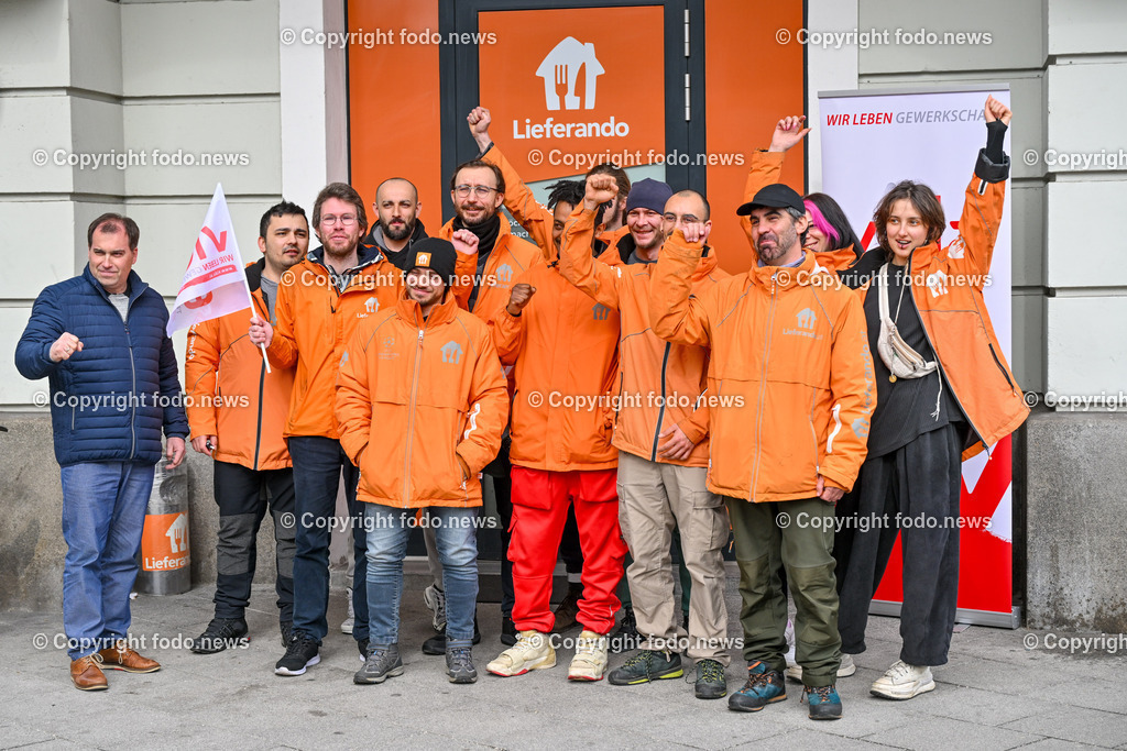 Lieferando Betriebsversammlung Linz_ 12.03.2024-15 | 12.03.2024, Linz, AUT, Lieferando, Lieferdienst, Essenszusteller, Fahrradbote, im Bild Lieferando Betriebsversammlung Linz