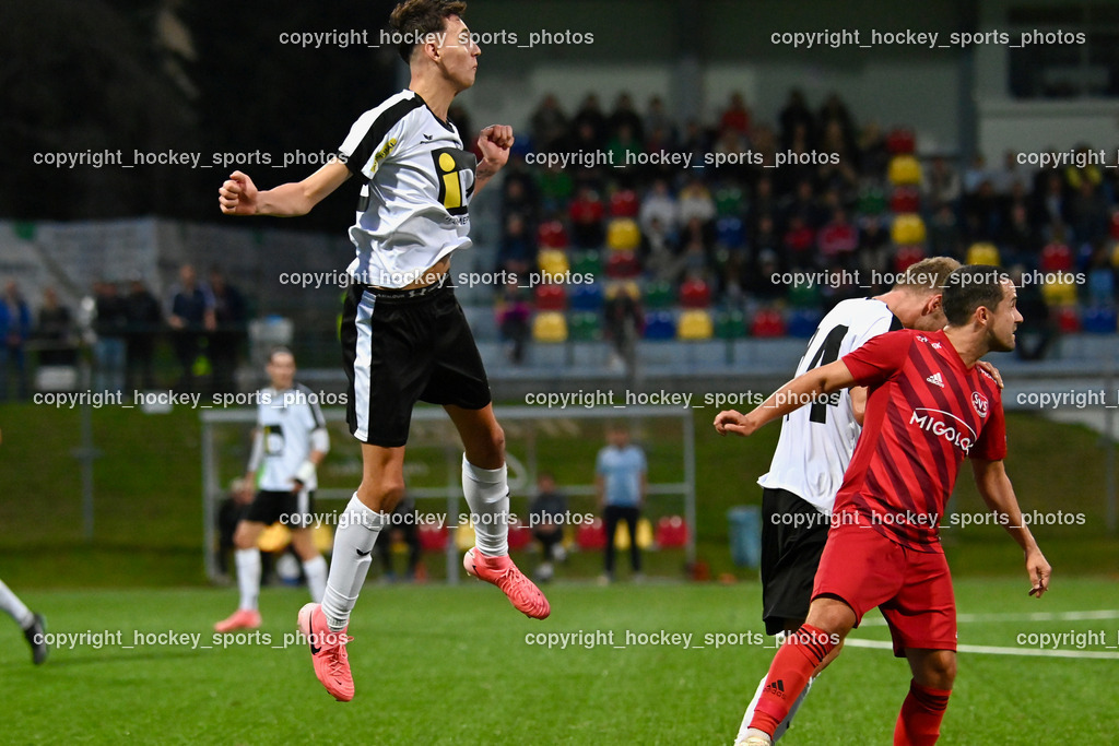 SV Spittal 1921 vs. SV St. Jakob  | #23 Tobias Tollschein SV Spittal, #32 Marco Koller St.Jakob, SV Spittal 1921 vs. SV St. Jakob , SV Spittal 1921 vs. SV St. Jakob  am 20.09.2024 in Spittal an der Drau (Goldeck Stadion), Austria, (Photo by Bernd Stefan)