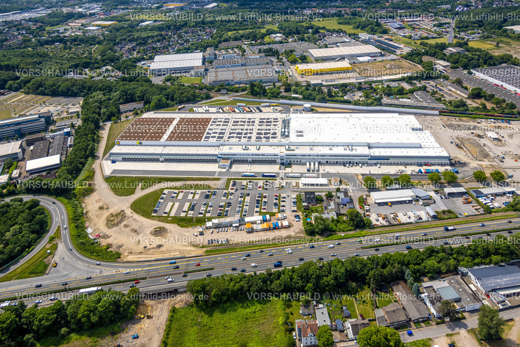 Herne250601974 | Luftbild, Baustelle Gewerbepark HER-BO an der Autobahn A43 Ausfahrt Bochum-Riemke, Lidl Vertriebs GmbH Zentrallager, Südstraße, Herne-Süd, Herne, Ruhrgebiet, Nordrhein-Westfalen, Deutschland