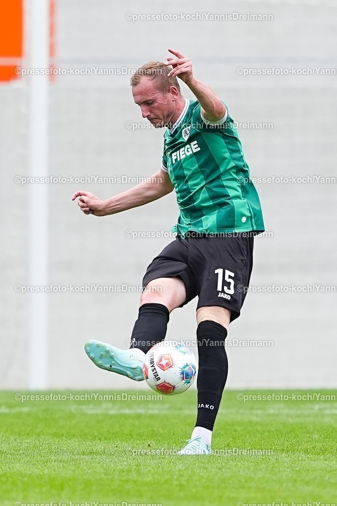 xYDR26072501093 | 26.07.2025, xydrx, Fußball, SC Preußen Münster - Viktoria Köln, Testspiel, LVM-Preußenstadion: Simon Scherder (SC Preußen Münster #15)