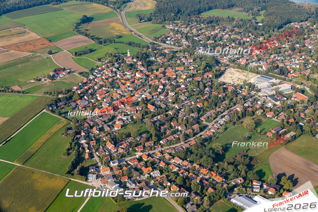 Aktuelles Luftbild von  Schondorf am Ammersee - Die Luftaufnahme wurde 2020 mittels UL-Flugzeug erstellt ( keine Drohne ) - hochauflösende Kamera-Systeme von  Canon -Beste Qualität - Für grossformatige Ausdrucke geeignet. Die Geschenkidee !