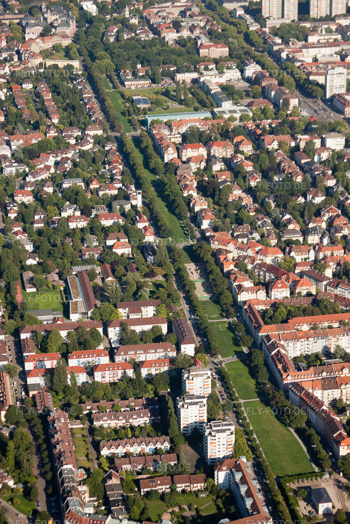 Luftbild: Karlsruhe-Mühlburg, Ludwig Marumstr im Ortsteil Mühlburg in Karlsruhe im Bundesland Baden-Württemberg in Deutschland. Foto: IMG_32238.jpg vom 21.08.2010 durch Werner Riehm/FLY-FOTO.de