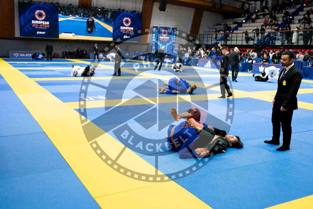 20240124PBB00142 | Fighters compete during the second day of the IBJJF European Championship in Paris, France, on January 24, 2024.