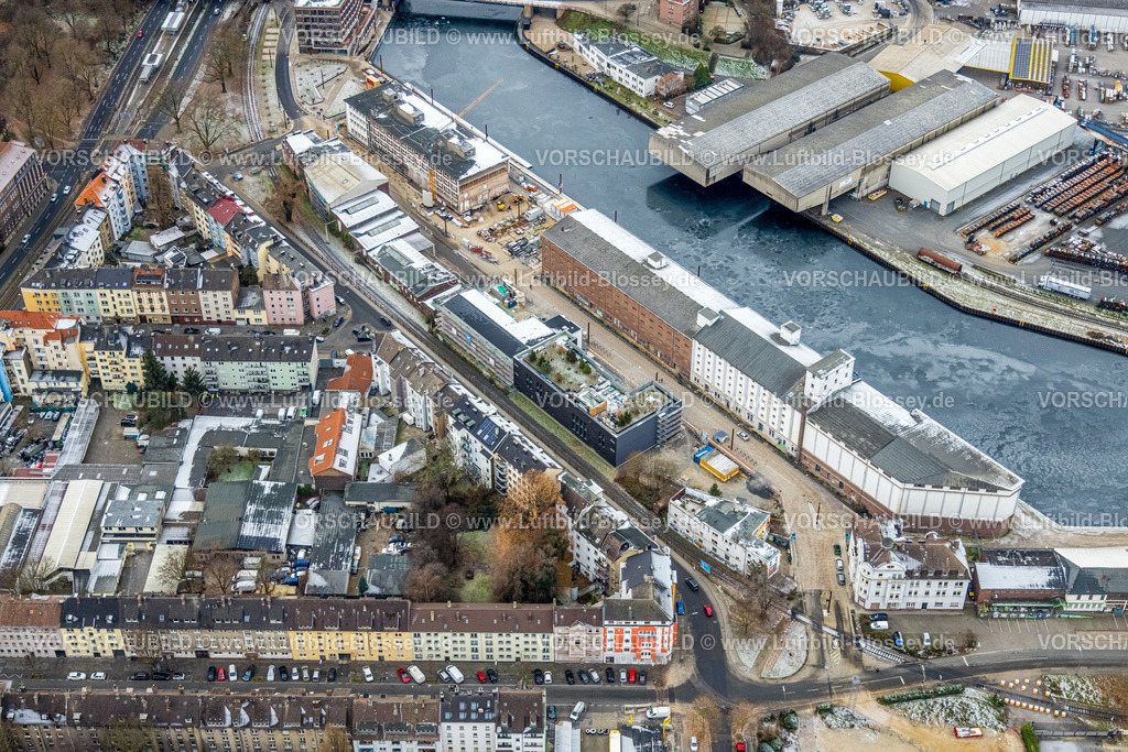 Dortmund221202094 | Luftbild, Zugefrorener Hafen Dortmund, Hafen, Dortmund, Ruhrgebiet, Nordrhein-Westfalen, Deutschland