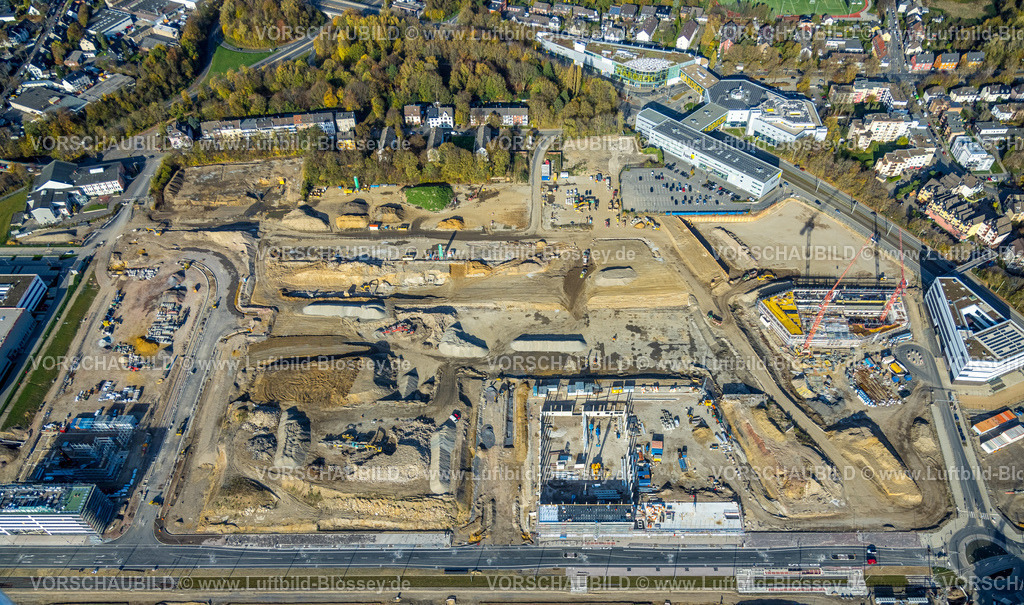 Bochum221100507 | Luftbild, Mark 51/7 Baustelle und Neubau Wissenschafts- und Technologiequartier, ehem. Opel Gelände, Laer Laer, Bochum, Ruhrgebiet, Nordrhein-Westfalen, Deutschland