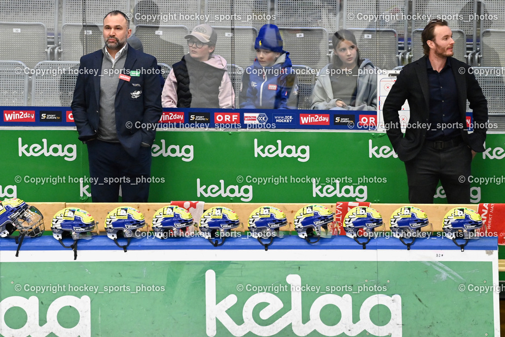 EC IDM WÄRMEPUMPEN VSV vs. MOSER MEDICAL GRAZ99ERS | Pierre Allard Headcoach EC VSV, #9 Alexander Rauchenwald EC VSV, EC IDM WÄRMEPUMPEN VSV vs. MOSER MEDICAL GRAZ99ERS, EC IDM WÄRMEPUMPEN VSV vs. MOSER MEDICAL GRAZ99ERS am 12.03.2026 in Villach (Stadthalle Villach), Austria, (Photo by Bernd Stefan)