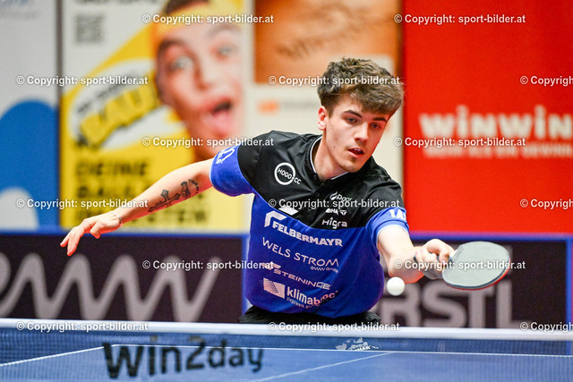 AUT, Tischtennis Bundesliga Herren, SPG Wels vs SPG Linz | 18.04.2024, Wels, AUT, Tischtennis Bundesliga Herren, SPG Wels vs SPG Linz, im Bild Felix Wetzel (Wels)


// Tabletennis Mens National League between SPG Wels and SPG Linz in Wels, Austria on 2024/04/18