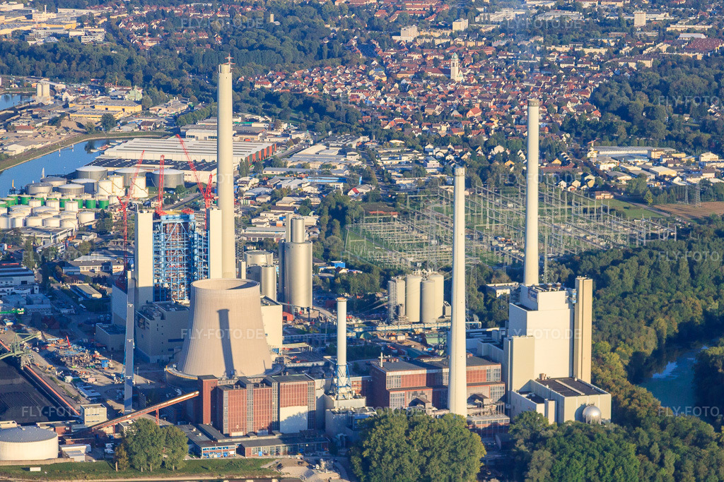 Luftbild: Rheinhafen-Dampfkraftwerk der ENBW im Ortsteil Daxlanden in Karlsruhe im Bundesland Baden-Württemberg in Deutschland. Foto: IMG_45326.jpg vom 21.09.2011 durch Werner Riehm/FLY-FOTO.de