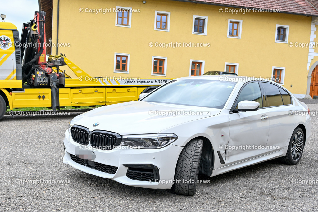 Abschleppdienst Moser_ beschlagnahmtes Raser Auto_ 21.03.2024-1 | 21.03.2024, Ansfelden, AUT, Abschleppdienst Moser, im Bild 1. beschlagnahmtes Raser Auto in Oberoestereich, BMW 530i