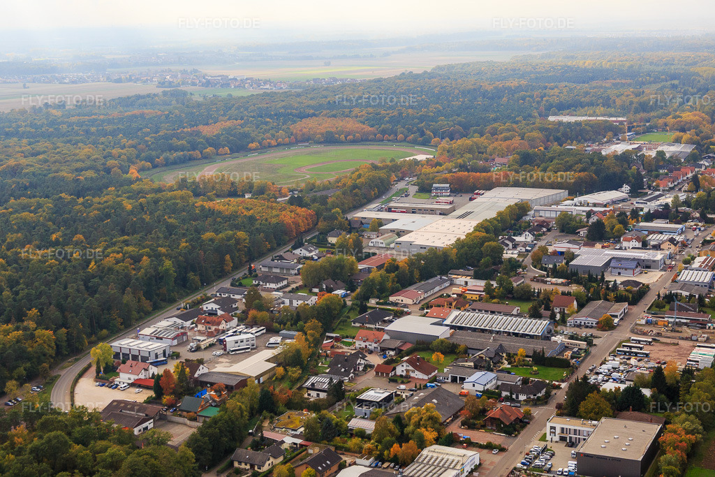 Luftbild: Industriegebiet Am Kleinwald in Herxheim bei Landau im Bundesland Rheinland-Pfalz in Deutschland. Foto: IMG_084543.jpg vom 23.10.2015 durch Werner Riehm/FLY-FOTO.de