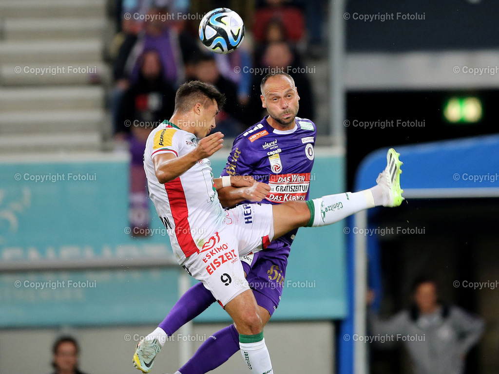 A_LUI_090823_14 | SPORT,FUSSBALL,ADMIRAL BUNDESLIGA AUSTRIA KLAGENFURT 09.08.2023 IM BILD:RICO BENATELLI(KLAGENGFURT) UND BERNHARD ZIMMERMANN (WAC) FOTO:FOTOLUI/MW