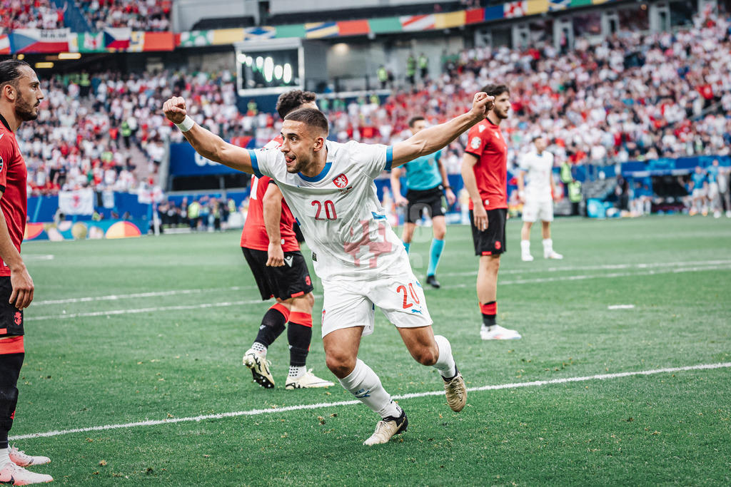 Fußball | Herren | UEFA-Fußball-Europameisterschaft 2024 | Gruppe B | Kroatien vs. Albanien | 19.06.2024 | Ondrej Lingr (#20, Tschechien) jubelt